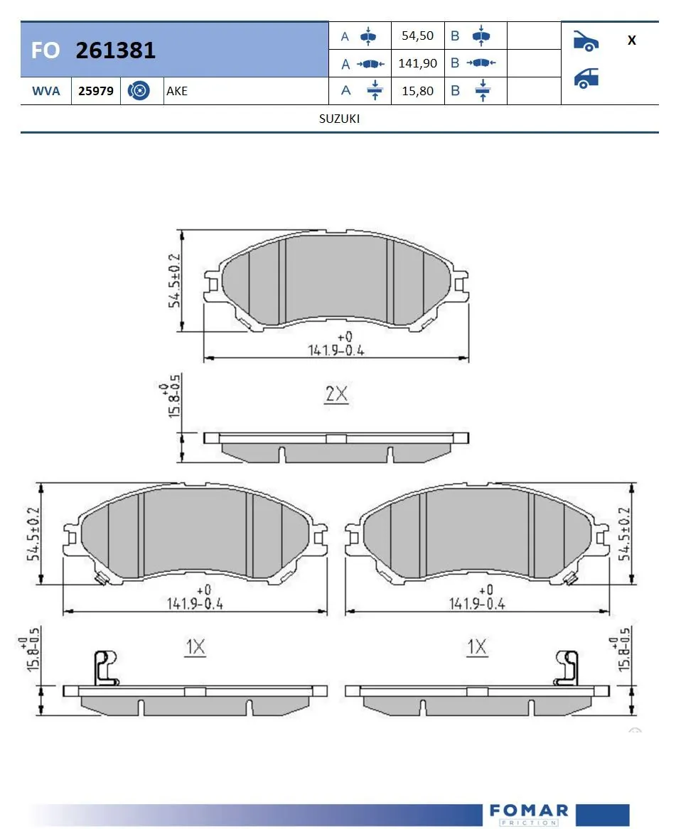Brake Pad Set, disc brake